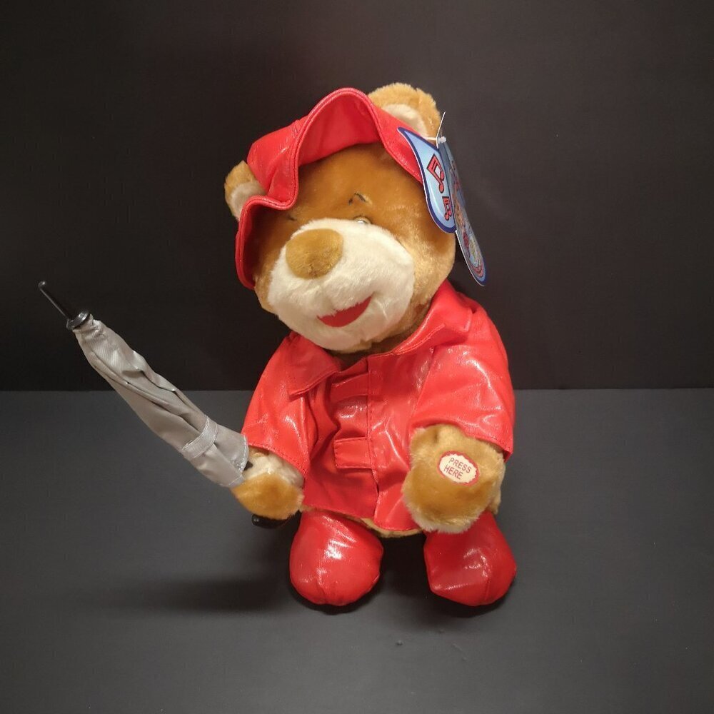NWT Beverly Hills Co. Rainy Day Bear Sings "Raindrops Keep Falling On My Head"